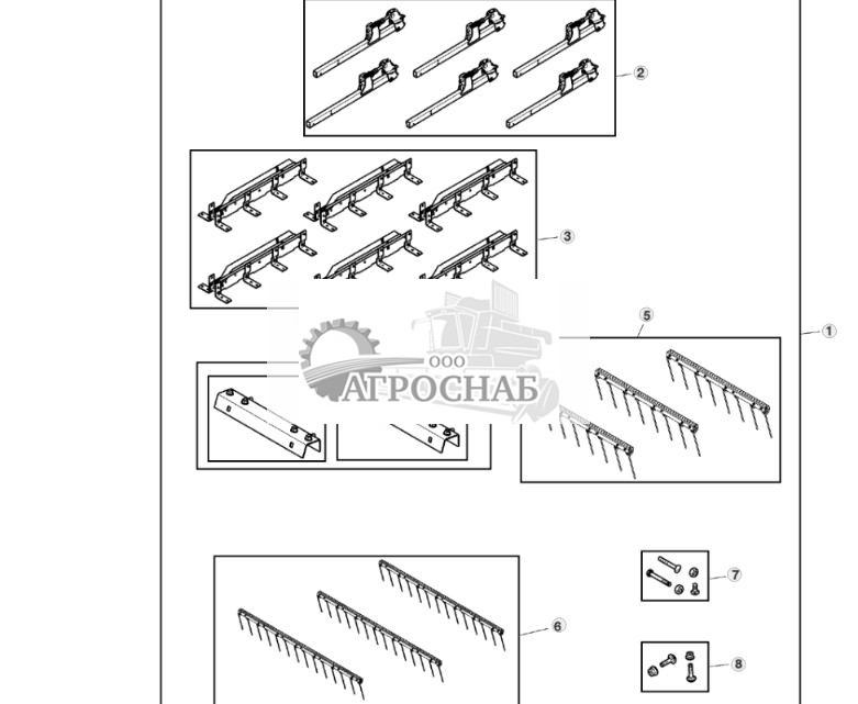 Навесное оборудование, зубовая борона, 3-планочная спиральная, 34 фута 3 дюйма - ST754112 147.jpg
